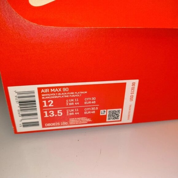 2021 NIKE Air Max 90 Reflective Logo White/ Volt/Platinum 2021 Men's Size US 12 - Picture 10 of 10